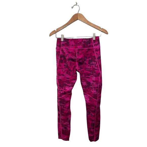 The North Face Printed‎ Leggings Womens Small Mid Rise Athletic Fuchsia Pink - Picture 2 of 5